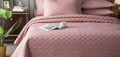 pink coverlet