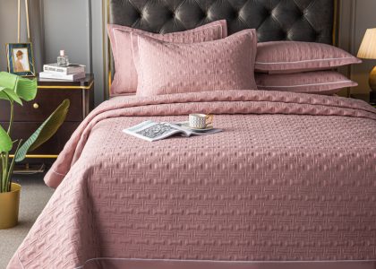 pink coverlet